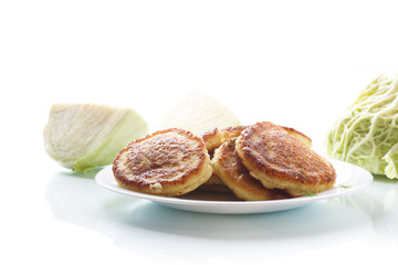 cutlets with cabbage lettuce and dill