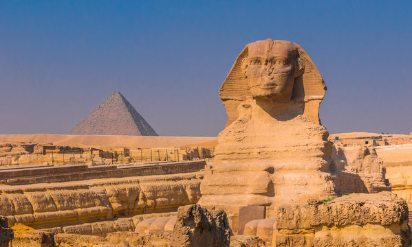 Sphinx And Pyramids At Giza, Cairo