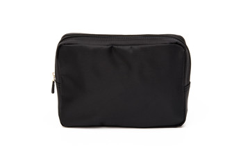 Golf pouch, black bag on white background 