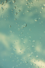 rain or water drops on a window glass