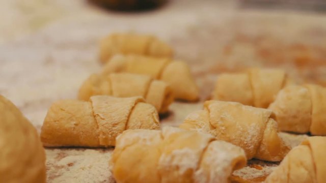 A freshly done homemade croissants from the dough