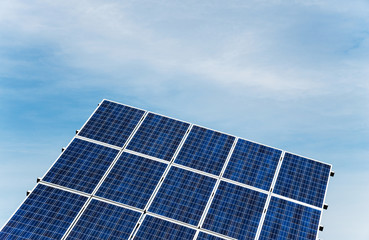 Obraz premium Solar panel, photovoltaic, alternative electricity source - selective focus, copy space