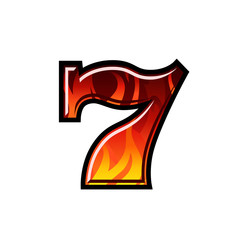 Slot machine blazing seven color vector illustration