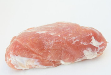 poitrine de porc,isolé,fond blanc