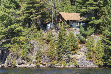 Cottage on Canoe Lake in Algonquin Provincial Park, Ontario, Canada