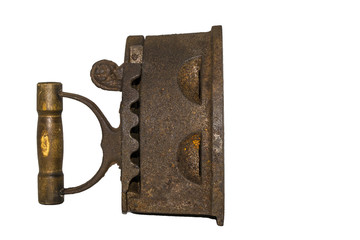ancient iron on a white background