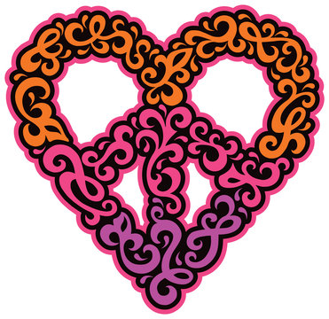 Swirly Peace Heart