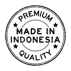 Grunge black premium quality made in Indonesia round rubber stamp