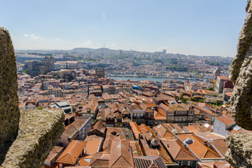 Fototapeta na wymiar View on the Porto (Portugal) downtown / Porto aerial view