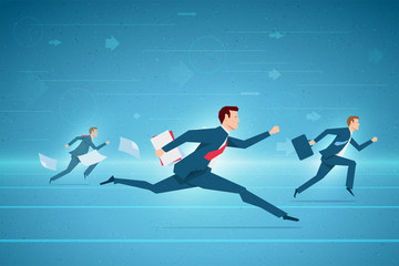 Businessmen racing vector illustration