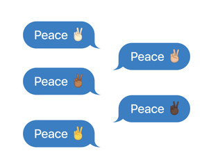 Set of SMS bubbles messages