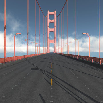 Fahrbahn der Golden Gate Bridge in San Francisco