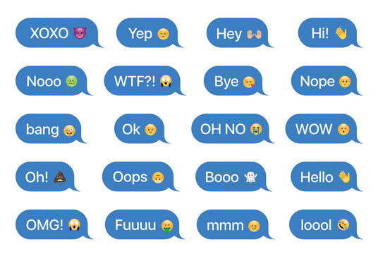Set of SMS bubbles messages