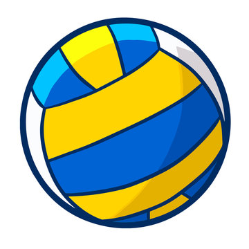 Yellow blue volley ball - vector.