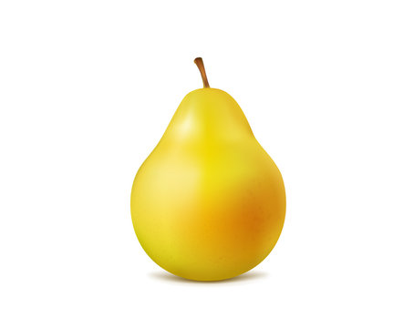fresh pear on white background