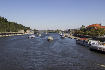 Fototapeta premium View of Vltava river in Prague