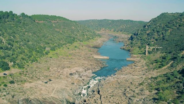 Aerial View of the Pulo do Lobo Waterfall