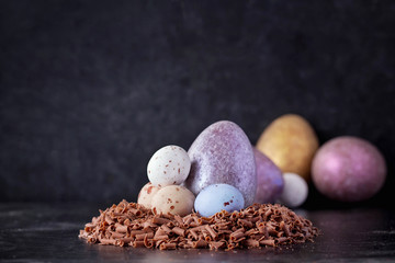 Traditional chocolate easter eggs