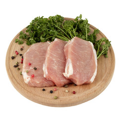 pork steaks on the board