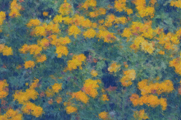 Yellow flower impressionist art