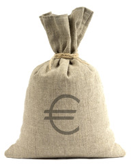 Bank bag with euro