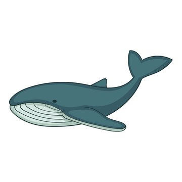 Whale icon, cartoon style