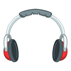 Headphones icon, cartoon style