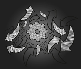 Cloud of arrows isolated on a background