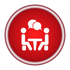 Conference icon. People sitting at the table.