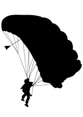 Man on parachute sports on a white background