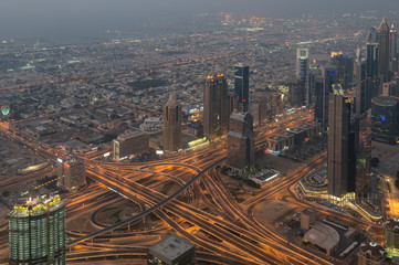 Fototapeta na wymiar Dubai skyline after sunset
