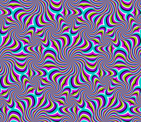 Abstract colorful background (optical illusion of movement). Seamless pattern.