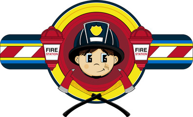 Cartoon Firefighter - Fireman