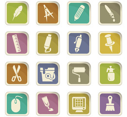 art tools icon set