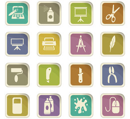 art tools icon set
