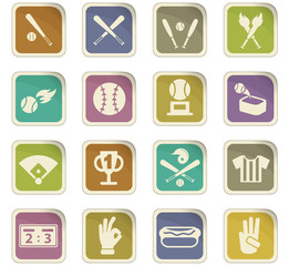 baseball icon set