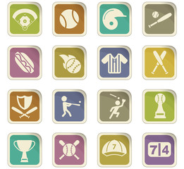 baseball icon set