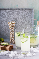 Cucumber lemonade in tall glasses