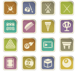 billiards icon set