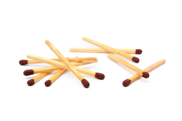  Pile of matches isolated on white background