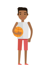 Young African Black Man with Ball Isolated