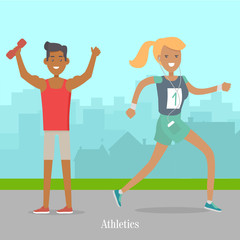 Sport Banner Athletics Template. Summer recreation