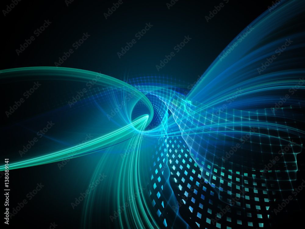 Poster abstract background element. fractal graphics series. three-dimensional composition of intersecting 