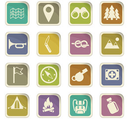 day of scouts icon set