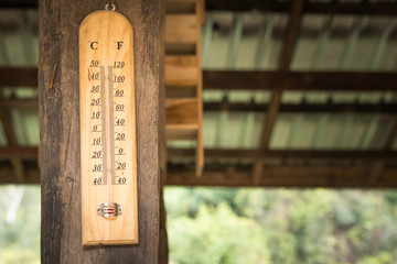 wooden thermometer