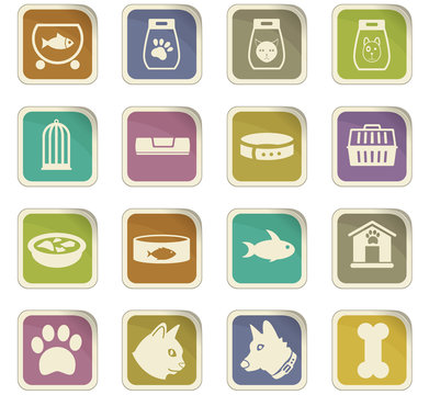 goods for pets icon set