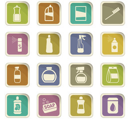 household chemicals icon set