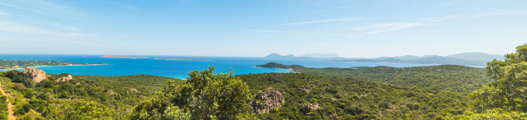 green and blue coastline in Sardinia