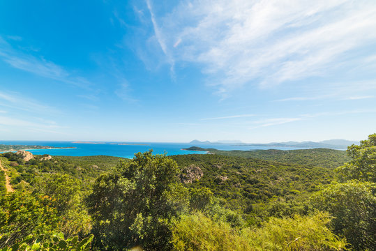 green and blue coastline in Sardinia