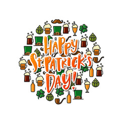 Hand drawn calligraphy Happy St. Patrick's Day poster 
